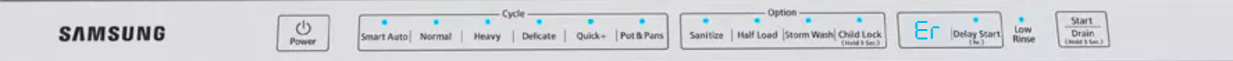 Samsung Dishwasher HE error code